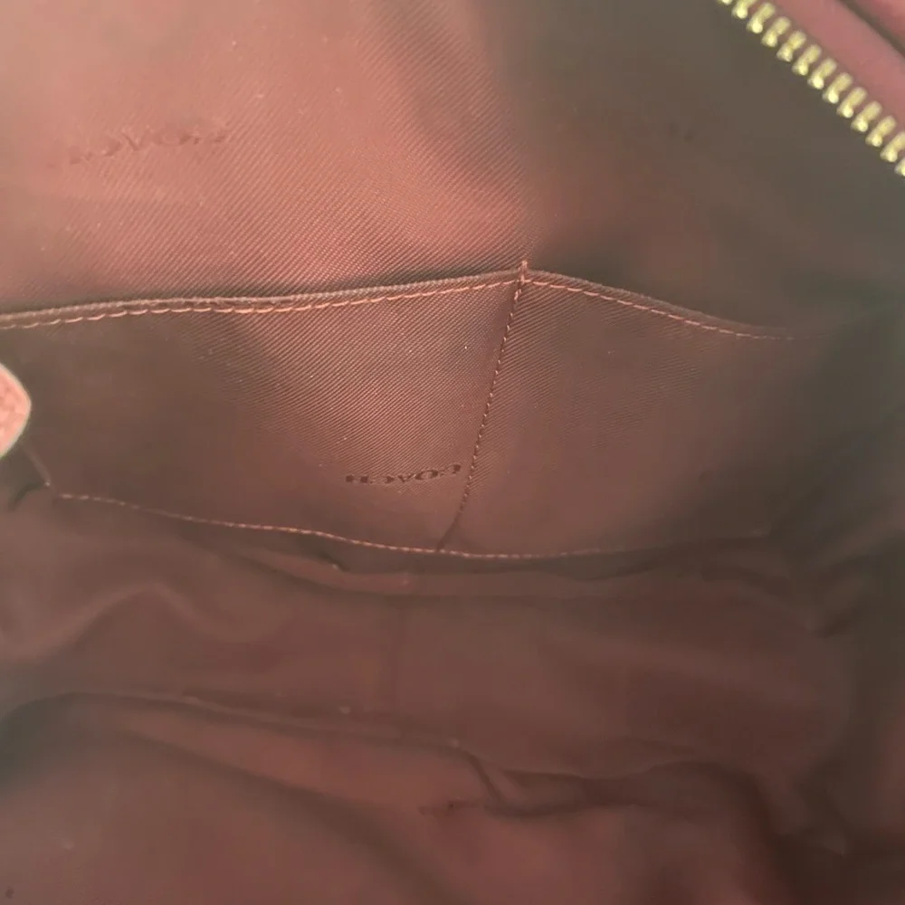 EUC Coach Central Satchel in Deep Red Polished Pebble 37154